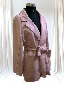 Royal Long Pink Suede Jacket 💕