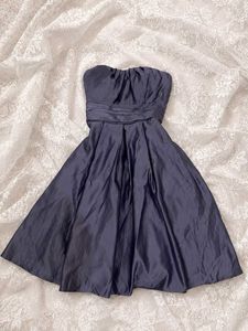 Elegant Strapless Navy Dress