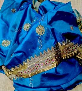 Blue wedding pure kanjeevaram silk saree