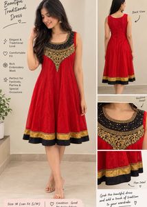 Beautiful Traditional Red Embroidered Dress