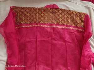 Stunning Pink Kurta with Gold Embroidery