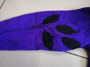 Embellished Purple Knit Sweater