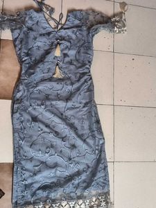 Elegant Grey Embroidered Kurta