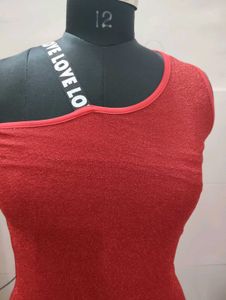 Stylish Red Sleeveless Top