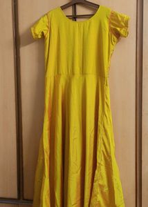 Beautiful Yellow Embroidered Ethnic Gown