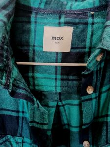 Max Green blue check Shirt