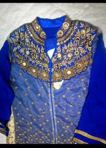 Royal Blue Embellished Kurta Set
