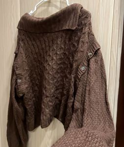 Brown Cable Knit Sweater