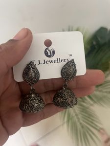 Silver And Gold Finish Jhumki