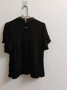 New Embroidered Black Ethnic Top