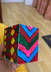 Colorful Diamond Patterned Trinket Box