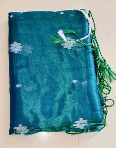 Viral Emerald Green Tissue Silk Saree