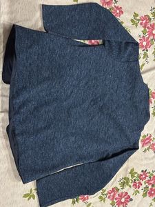Stylish Blue Knit Jacket