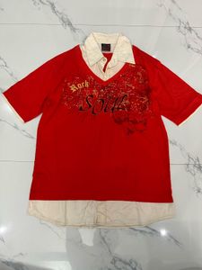 Men's Red "Rock Soul" Graphic T-Shirt