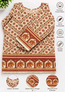 Elegant Elephant Print Kurta Set