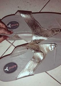 Stylish Gold Flip-Flops