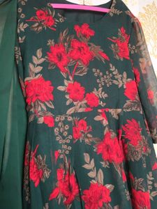 Floral Print Kurta set with Dupatta