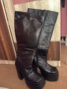 Chunky Platform Heeled Boots