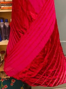 Pink &amp; Red Satin Chiffon Party dress