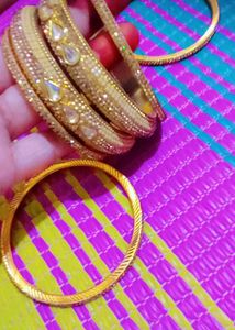 Golden Bridal Kangan - Set of 2