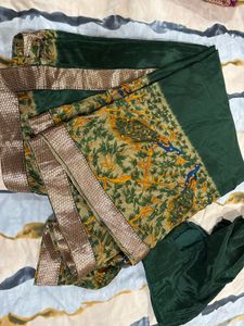 Beautiful Green Peacock Saree