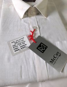 Men's White Formal Shirt Full Sleeves Office Wear