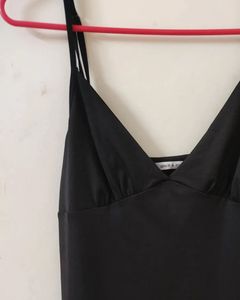 v neck black mini maxi dress