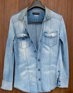 Authentic Dolce & Gabbana Gold Fit Denim Shirt