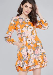Floral Print A-line Dress