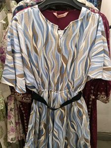 Stylish Printed Dress with Belt