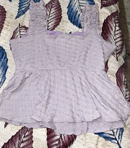 Lavender Smocked Peplum Top