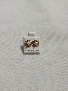 Floral Cubic Zirconia Pearl Earrings