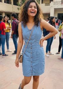 Denim Button-Up Mini Dress