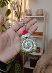 Crocheted Swiss Roll Keychain