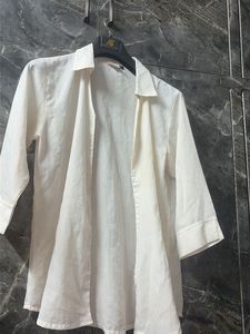 Solid White Formal Shirt for Women || Slightly Use