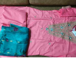 Beautiful Pink Embroidered Kurta Set