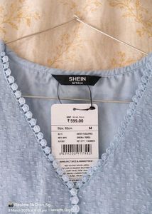 Chic Blue Puff Sleeve V-Neck Top