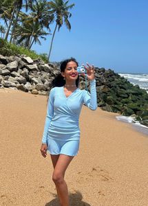 Light Blue Long Sleeve Dress