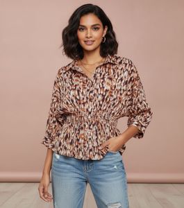 Animal Print Satin Top (Looks almost new)