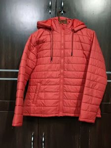 Orange Padded Hooded Jacket