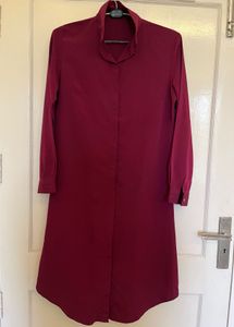Elegant Burgundy Long Sleeve Tunic