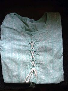 Light Blue Floral Print Kurta with dupatta