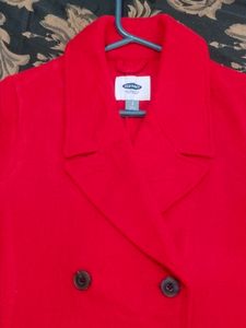 Navy Red Pea Coat