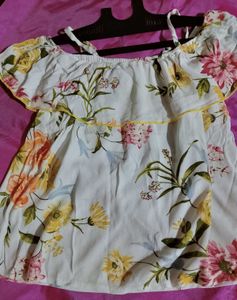 Natilene Girl Multicolor Floral Print Top👚