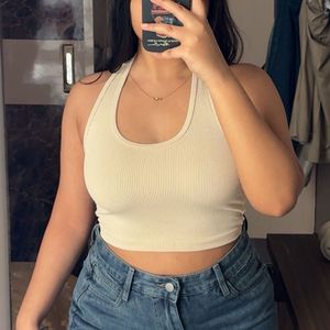 H&amp;M ribbed halterneck top