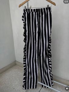 Striped Ruffle Palazzo Pants