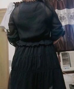 Chic Black Tiered Dress