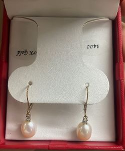 Elegant Pearl & Diamond Drop Earrings
