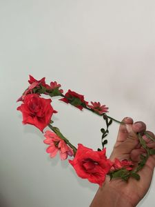 Red Flower Crown Headband