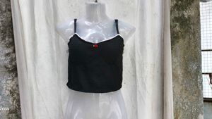 I. Black Lace Trim Camisole Top